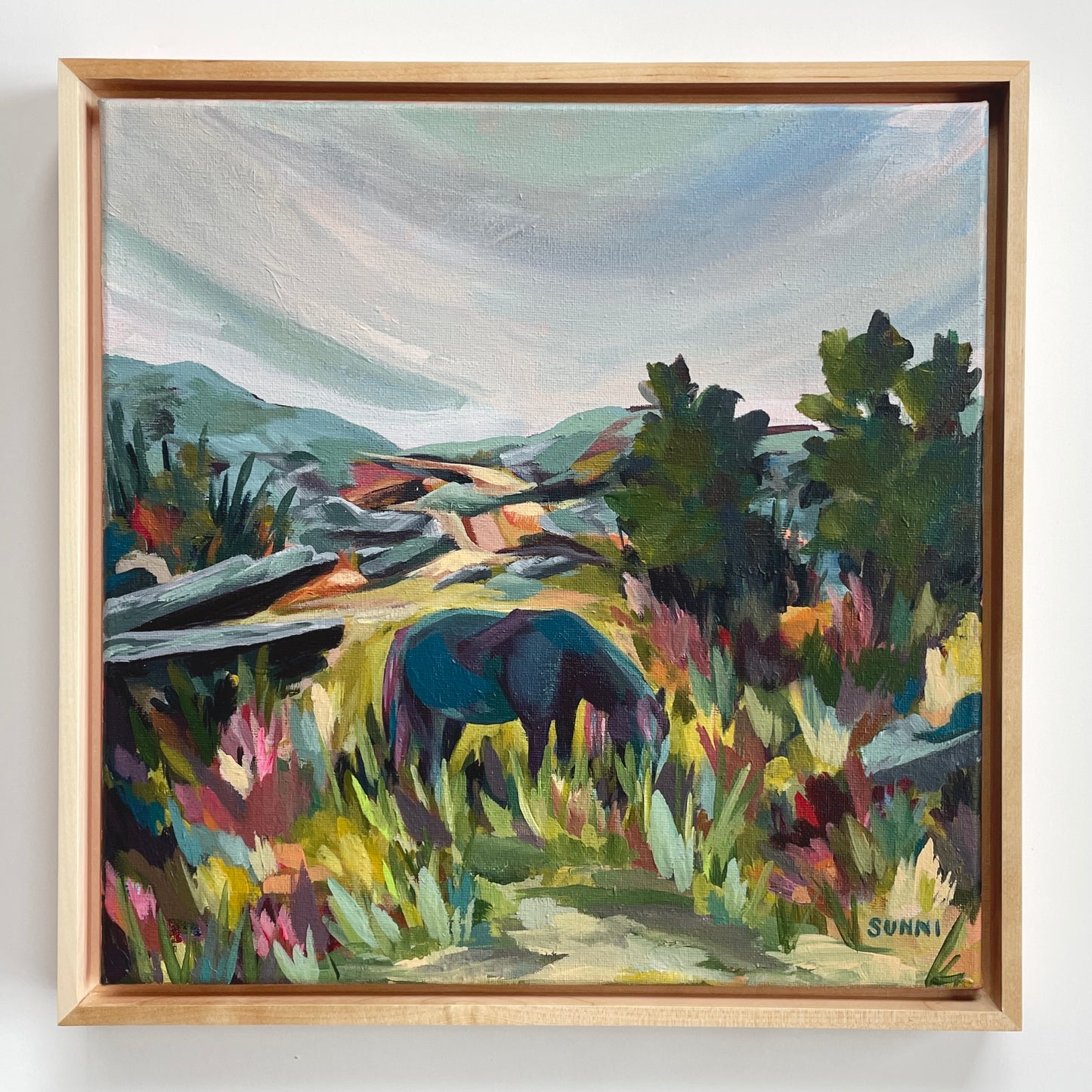 'Pony in Alpine Meadow' on Canvas 12x12”