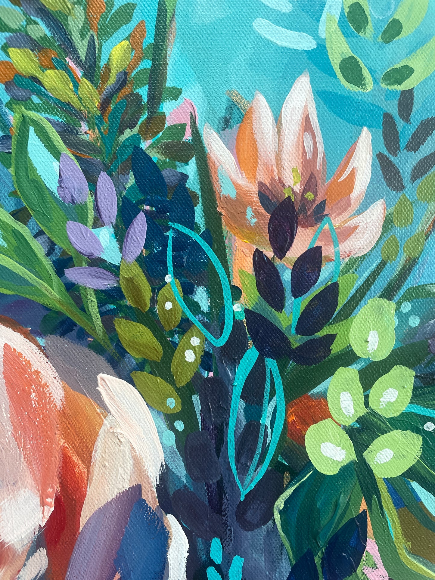 'Unwavering Blooms' on Canvas 36x36”