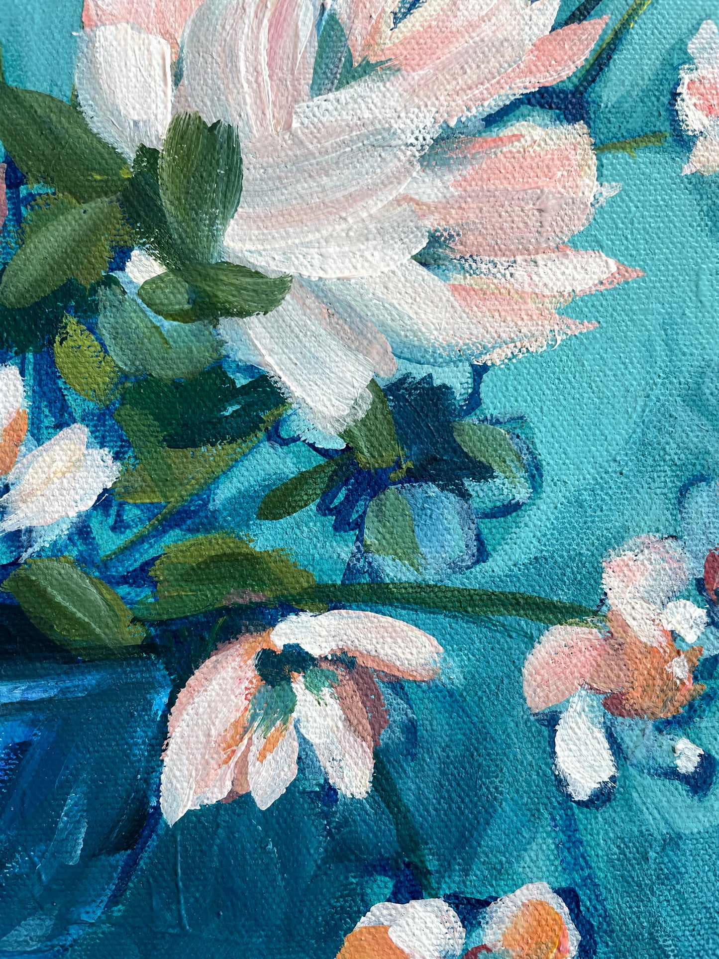 'No. 2' Floral on Canvas 14x14”