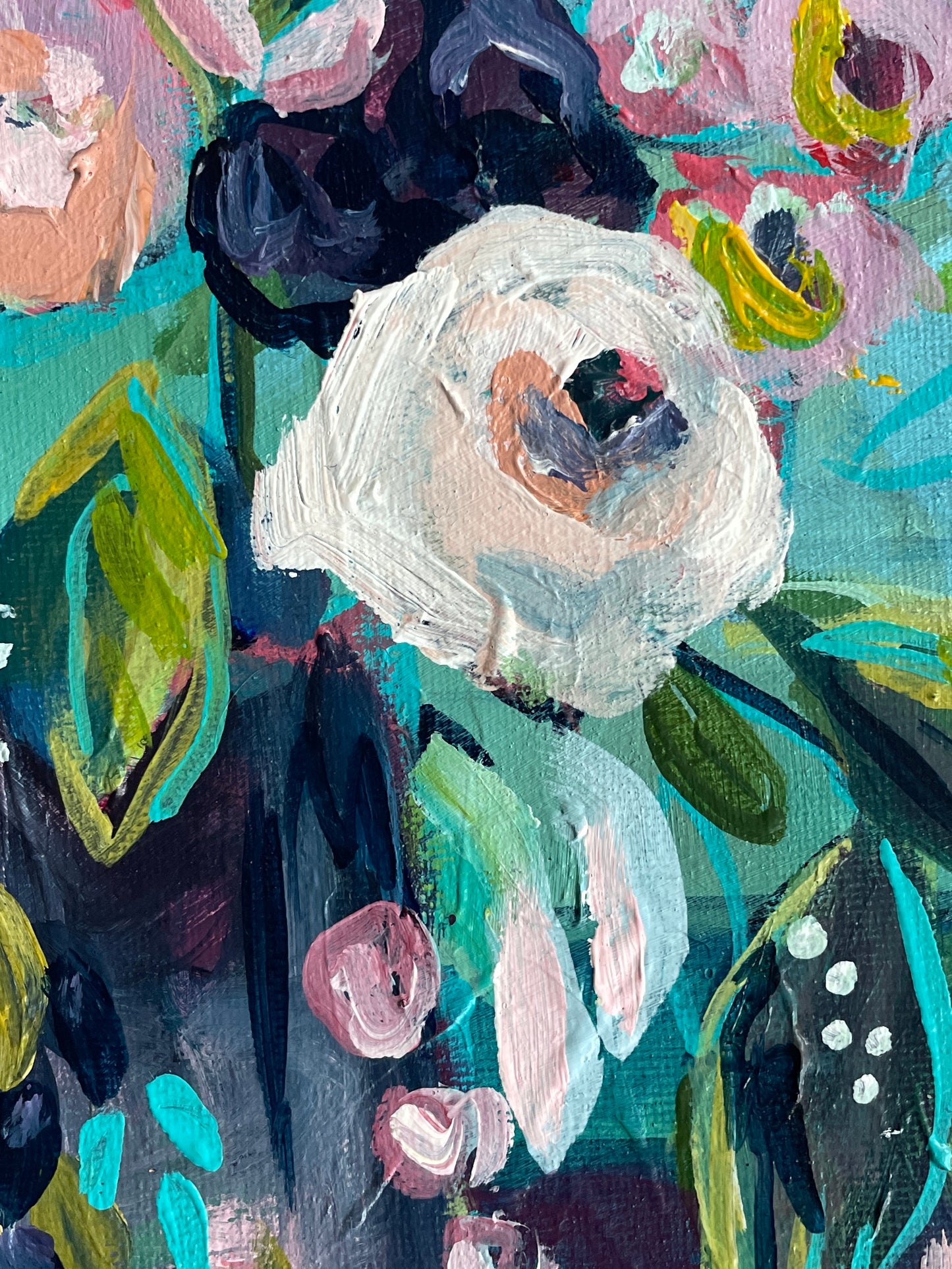 'No. 3' Floral on Canvas 12x12”