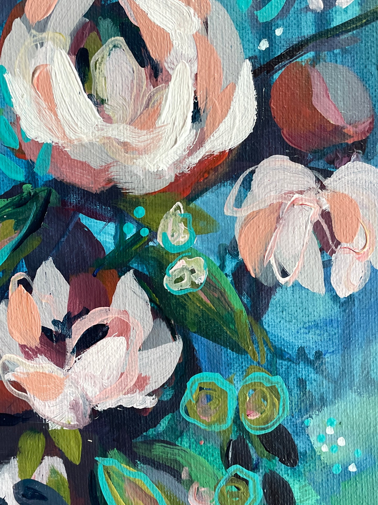 'No. 4' Floral on Canvas 12x12”