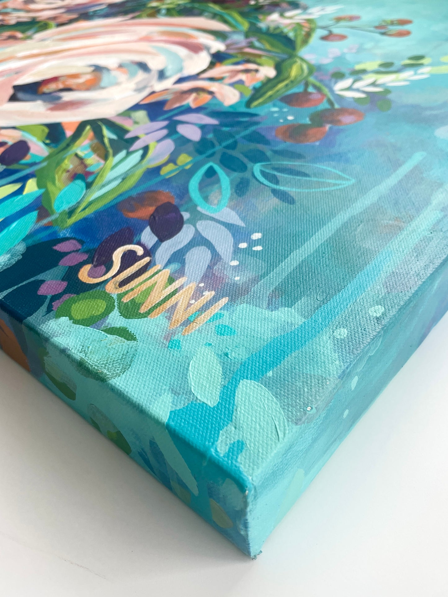 'Unwavering Blooms' on Canvas 36x36”