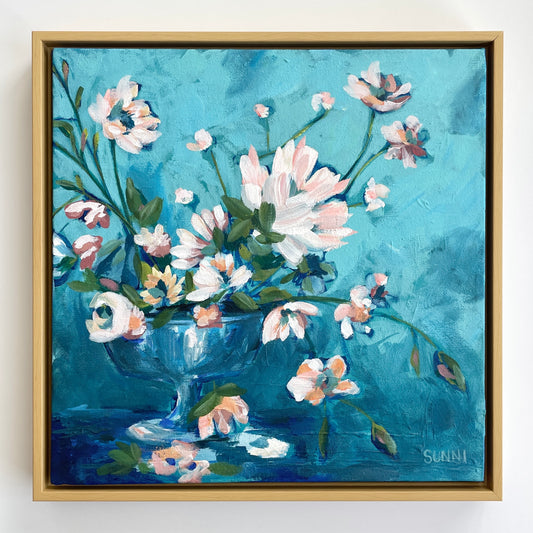 'No. 2' Floral on Canvas 14x14”