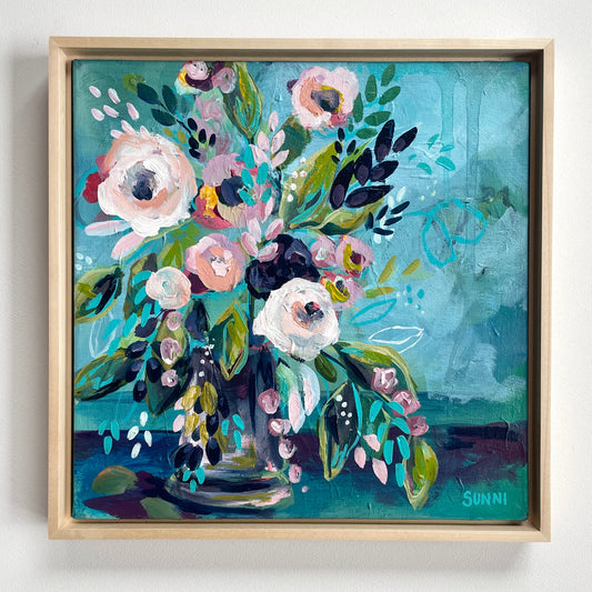 'No. 3' Floral on Canvas 12x12”