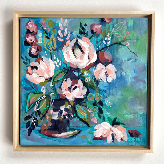 'No. 4' Floral on Canvas 12x12”