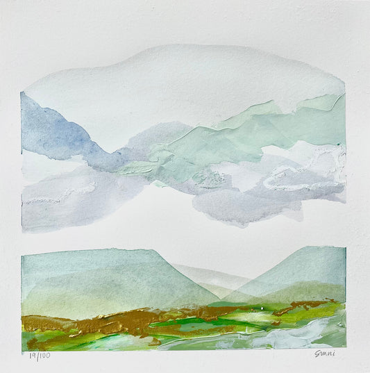 Sunni Mockingbird Original Art Landscape Painting Acrylic on Paper Sewanee Tennessee